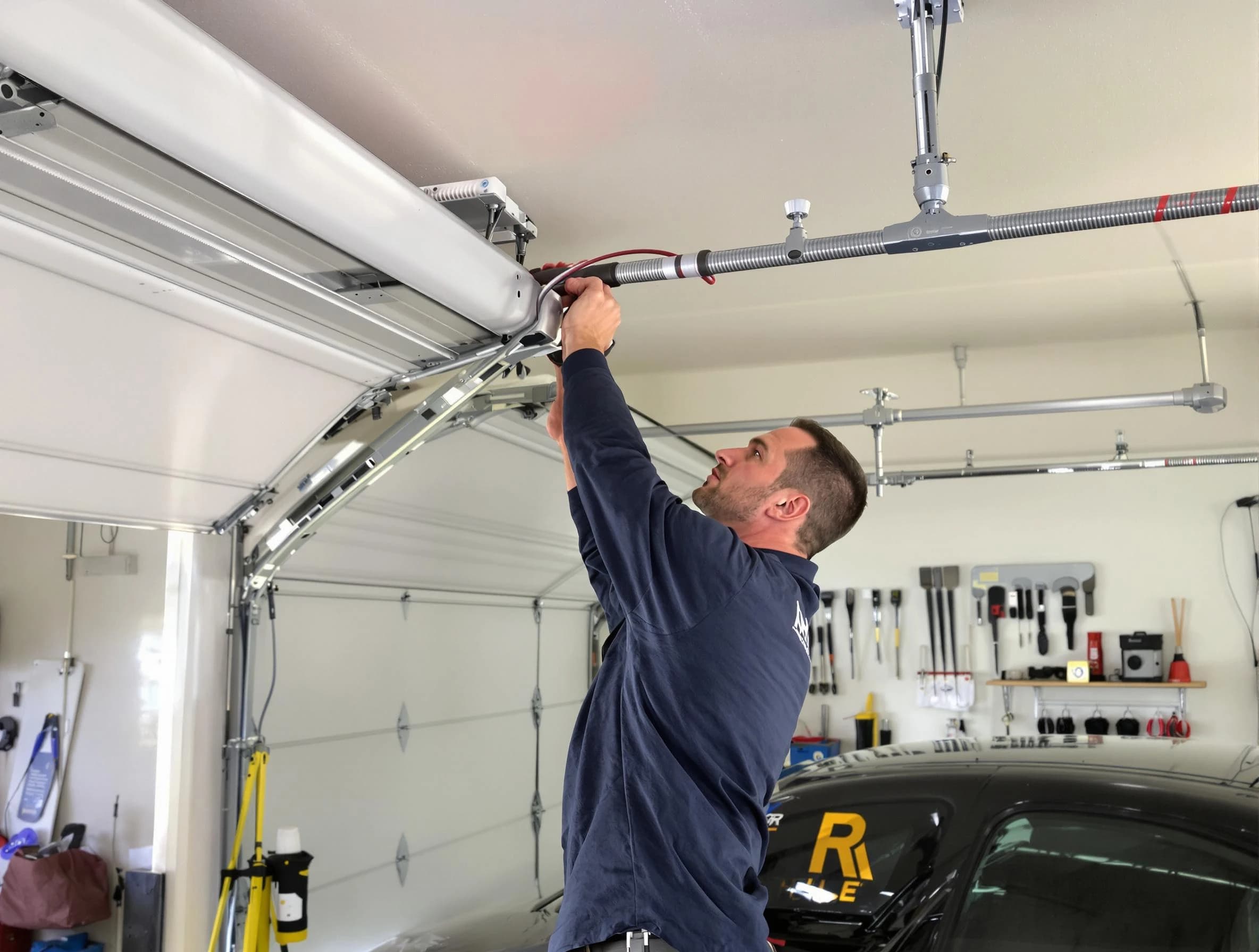 Revere Garage Door Repair technician performing garage door cable repair in Revere