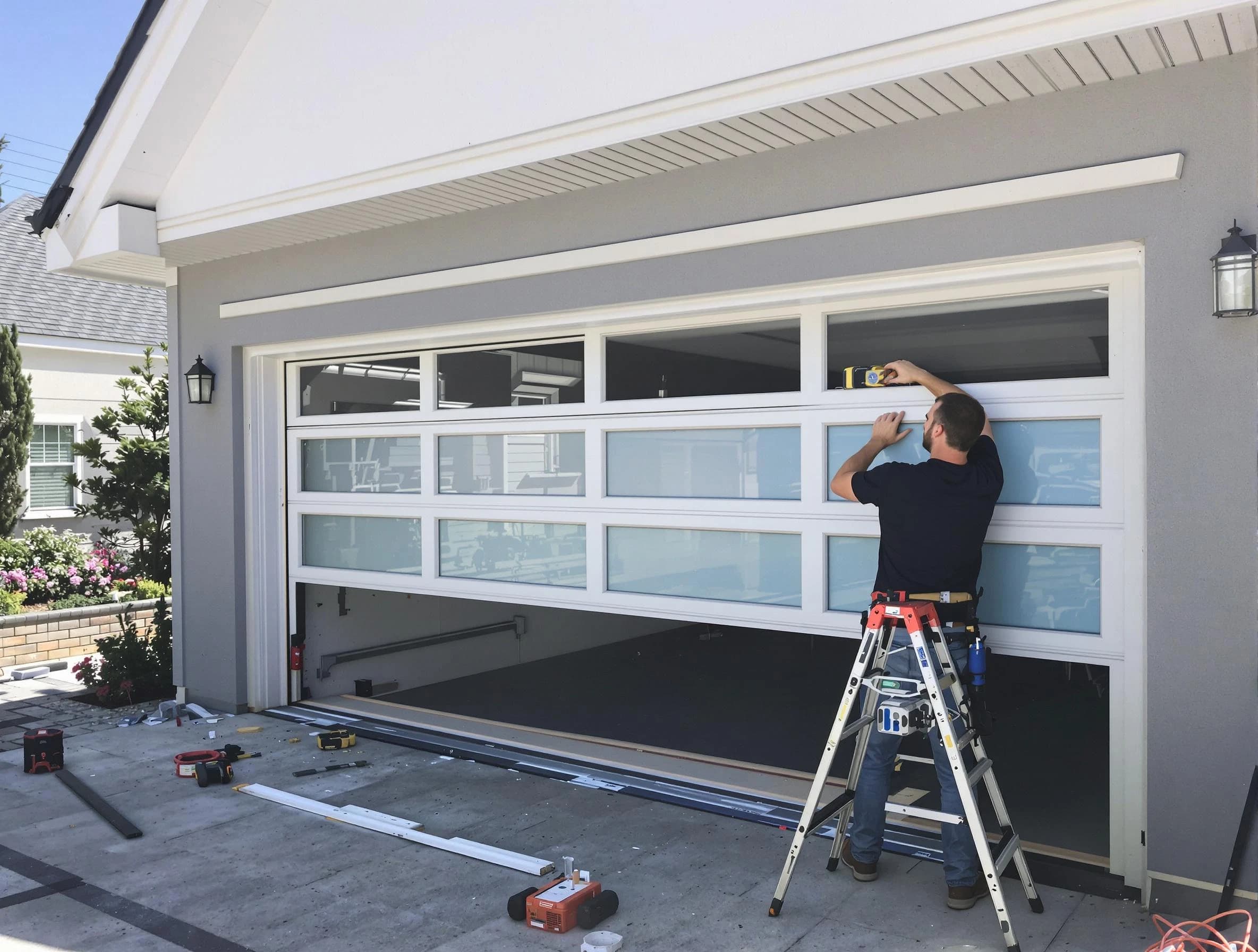 Revere Garage Door Repair team performing garage door replacement in Revere