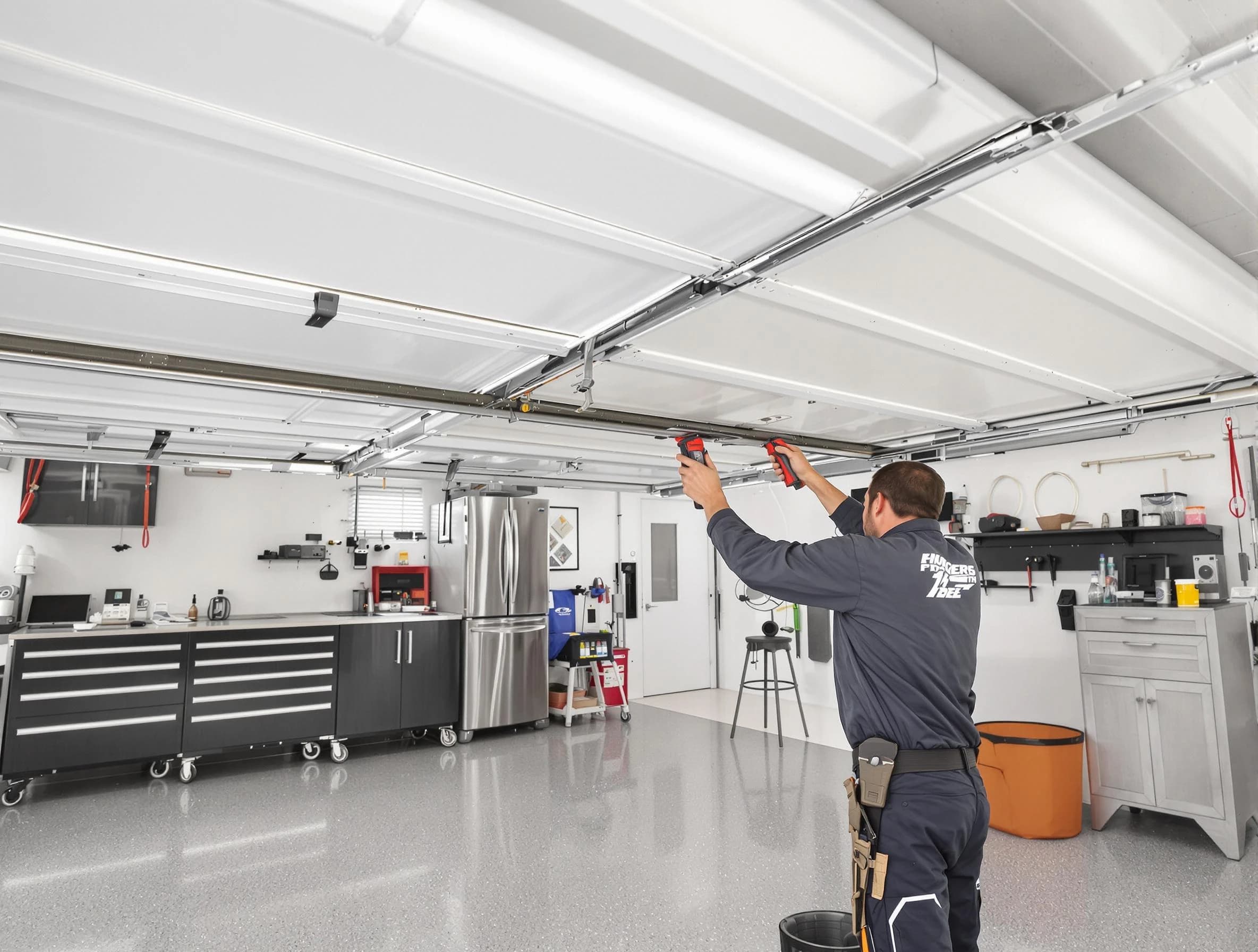 Overhead garage door repair service by Revere Garage Door Repair in Revere