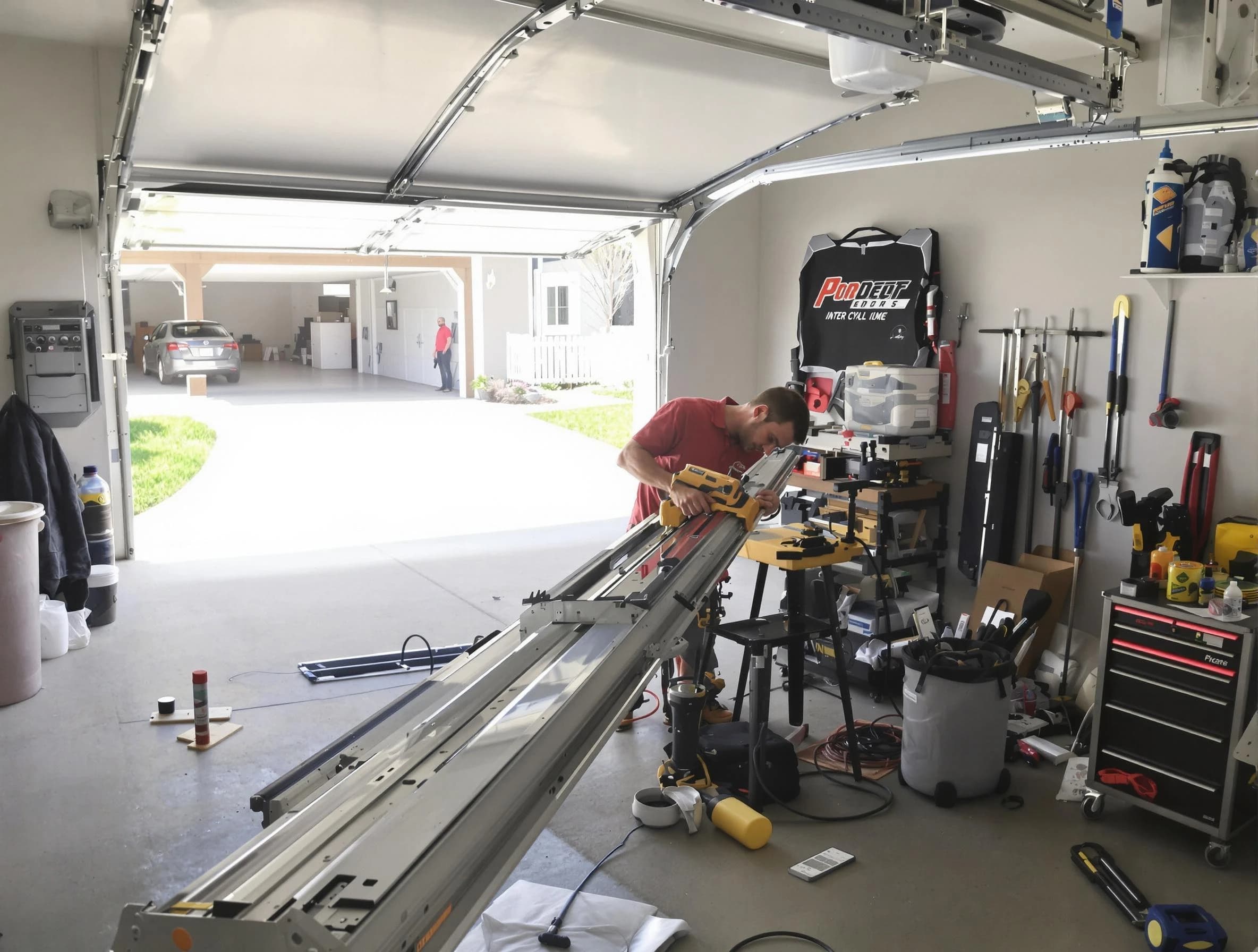 Revere Garage Door Repair expert performing track repair in Revere