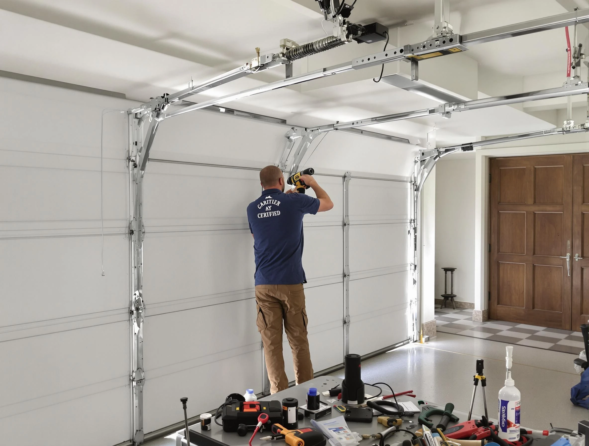 Revere Garage Door Repair certified technician performing precision garage door repair in Revere