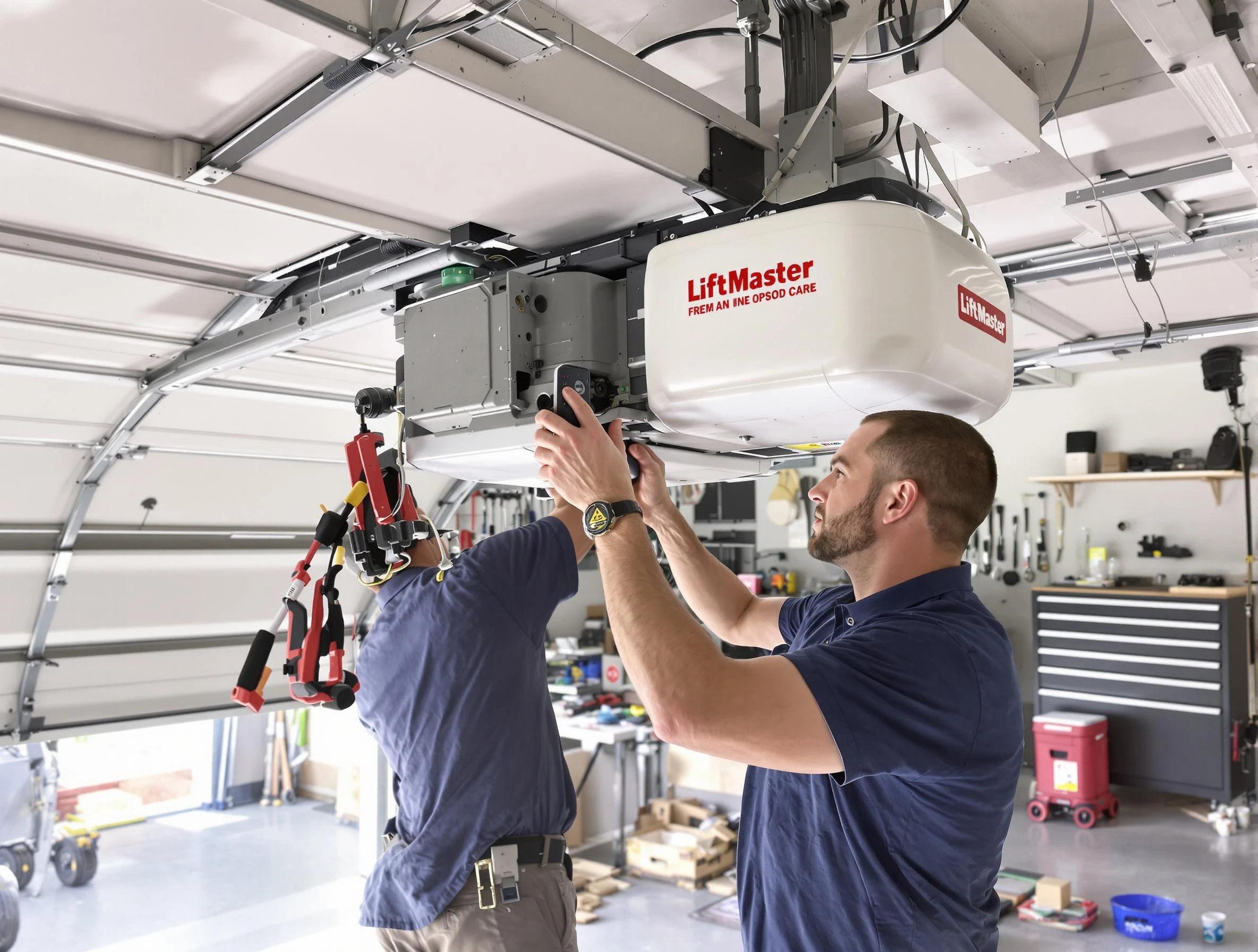 Revere Garage Door Repair technician performing advanced diagnostics on garage opener in Revere