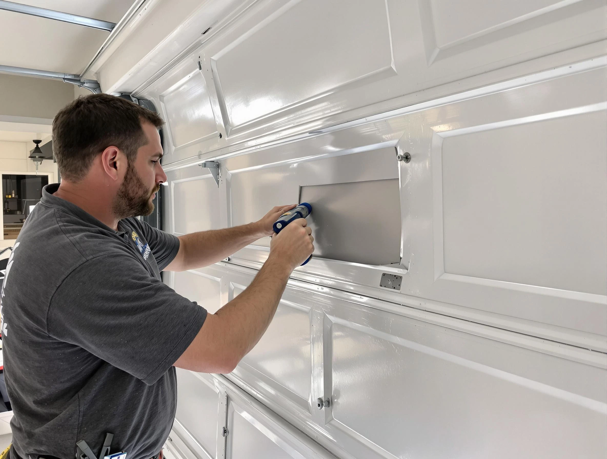 Garage door panel repair by Revere Garage Door Repair in Revere