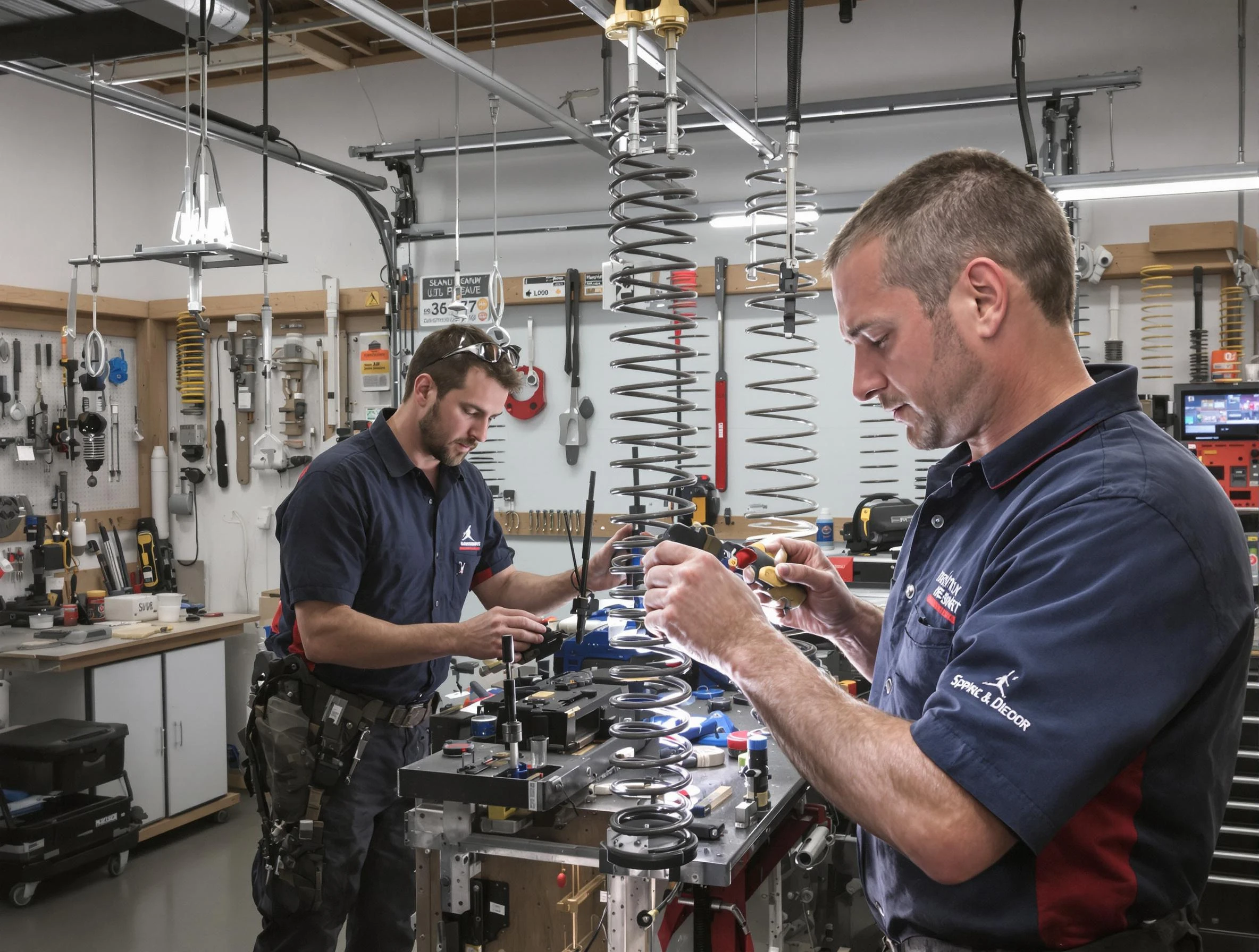 Garage door spring repair service by Revere Garage Door Repair in Revere